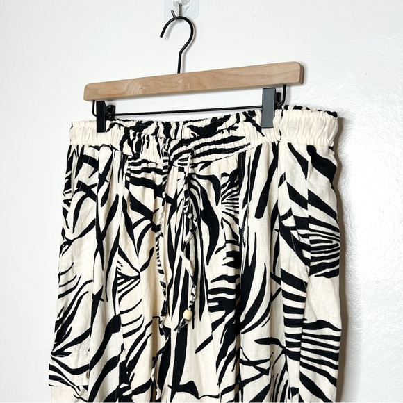 Rachel Zoe Linen Blend Tropical Palm Print Casual Pants Plus Size 2X - Picture 3 of 8